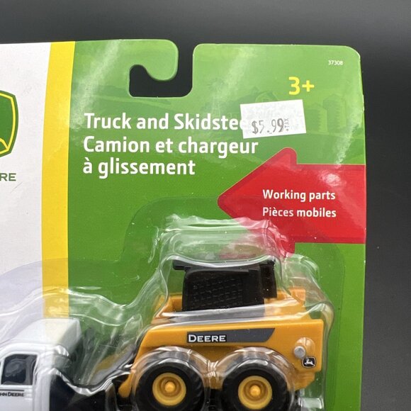 2018 Tomy John Deere White Truck And Skidsteer NIP - Picture 3 of 10